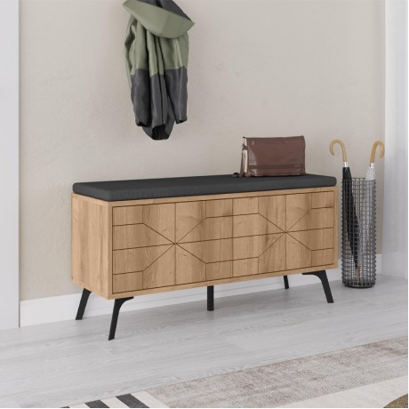Παπουτσοθήκη Dune Sapphire Oak με Μαξιλάρι Καθίσματος 107x35x55 εκ.