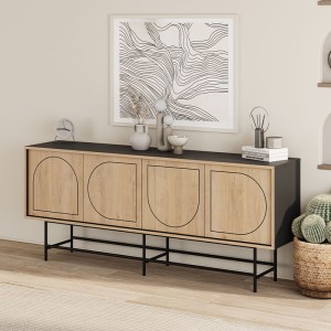 Μπουφές Joji χρώμα sapphire oak - silky black 186,8x40x77,6εκ. Μπουφές Joji χρώμα sapphire oak - silky black 186,8x40x77,6εκ.