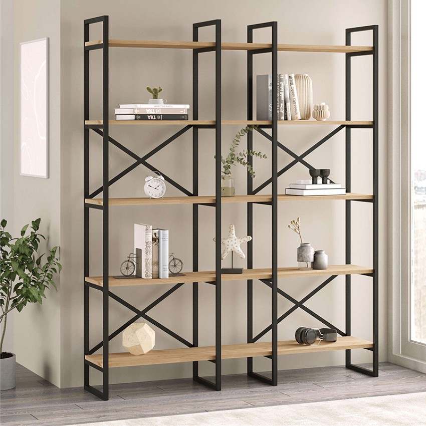 Βιβλιοθήκη Dusan χρώμα sepet oak 143,5x30x175εκ.