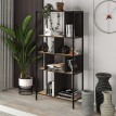 Βιβλιοθήκη Midi χρώμα sapphire oak - silky black 88x35x175εκ.