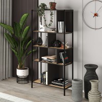 Βιβλιοθήκη Midi χρώμα sapphire oak - silky black 88x35x175εκ.