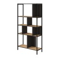 Βιβλιοθήκη Midi χρώμα sapphire oak - silky black 88x35x175εκ.