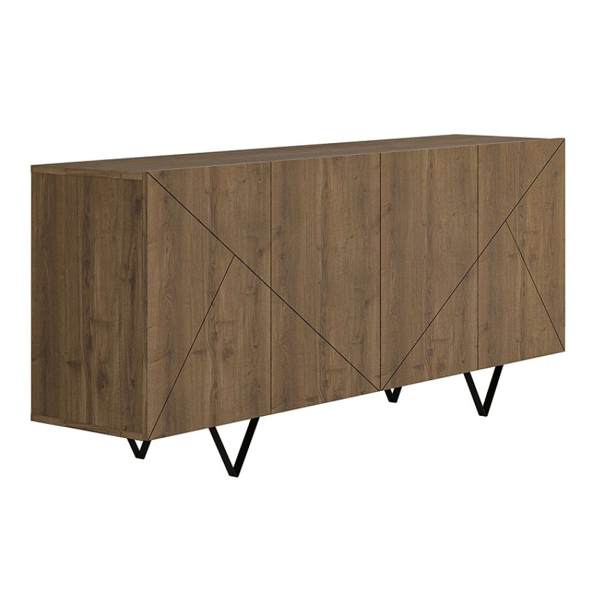 Μπουφές Jakomen χρώμα ανοιχτό καρυδί 180x41,7x80εκ.