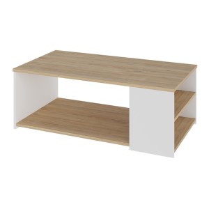 Τραπεζάκι σαλονιού Berg χρώμα φυσικό οξιάς - λευκό 110x60x40εκ.