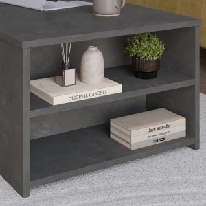 Τραπεζάκι σαλονιού Berg χρώμα γκρι ρετρό 110x60x40εκ.