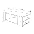Τραπεζάκι σαλονιού Berg χρώμα γκρι ρετρό 110x60x40εκ.