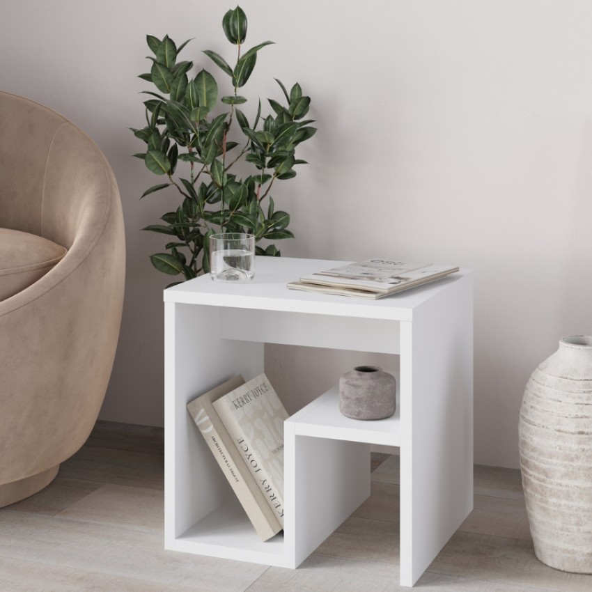 Τραπεζάκι βοηθητικό - Κομοδίνο Bon χρώμα λευκό 40x35x40εκ.