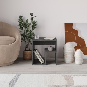 Τραπεζάκι βοηθητικό - Κομοδίνο Bon χρώμα γκρι ρετρό 40x35x40εκ.