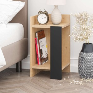 Κομοδίνο Elos χρώμα saphhire oak - silky black 30x31,7x55εκ.