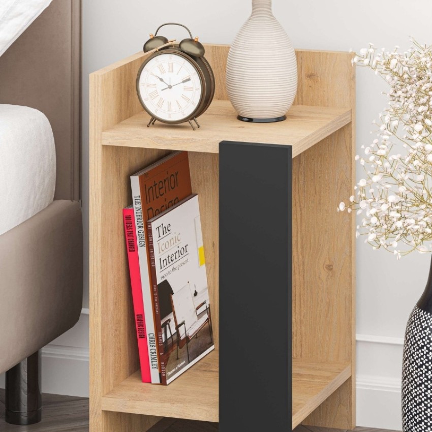 Κομοδίνο Elos χρώμα saphhire oak - silky black 30x31,7x55εκ.