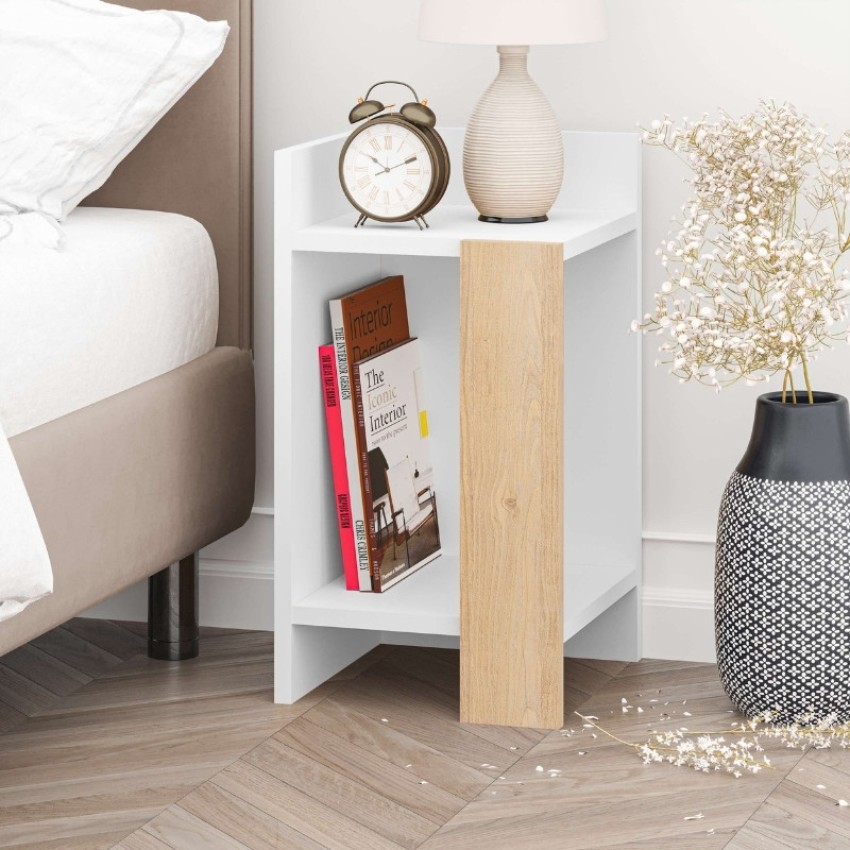 Κομοδίνο Elos χρώμα λευκό - saphhire oak 30x31,7x55εκ.