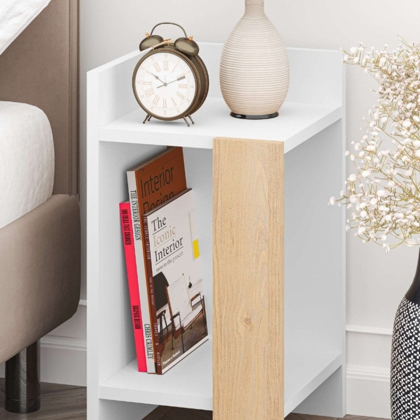 Κομοδίνο Elos χρώμα λευκό - saphhire oak 30x31,7x55εκ.