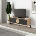 Έπιπλο τηλεόρασης Gora χρώμα sapphire oak - silky black 140x35,6x51εκ.