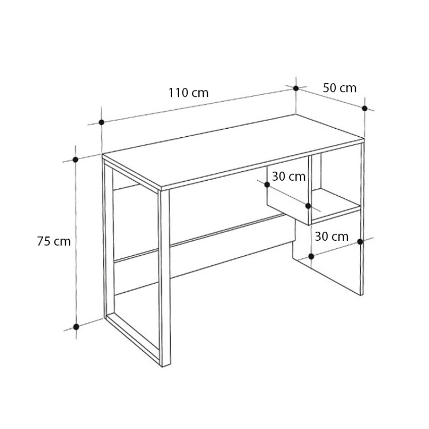 Γραφείο εργασίας Cubo χρώμα black wood 110x50x75εκ.