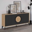 Μπουφές Gora χρώμα sapphire oak - silky black 180x40x82εκ.