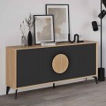 Μπουφές Gora χρώμα sapphire oak - silky black 180x40x82εκ.