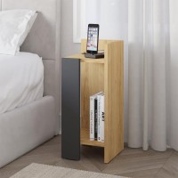 Κομοδίνο Elos δεξί χρώμα sapphire oak - ανθρακί 25x27x60εκ.