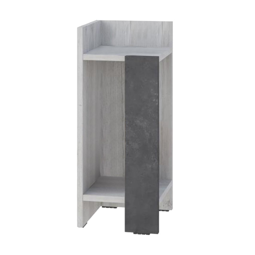 Κομοδίνο Elos αριστερό χρώμα λευκό αντικέ - γκρι ρετρό 25x27x60εκ.