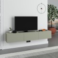 Έπιπλο τηλεόρασης επιτοίχιο Francy χρώμα ash green 180x30x30εκ.