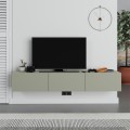 Έπιπλο τηλεόρασης επιτοίχιο Francy χρώμα ash green 180x30x30εκ.