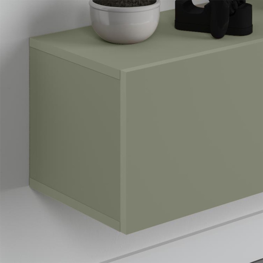 Έπιπλο τηλεόρασης επιτοίχιο Francy χρώμα ash green 180x30x30εκ.
