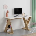 Γραφείο εργασίας Papillon χρώμα sapphire oak - λευκό 137x60x75εκ