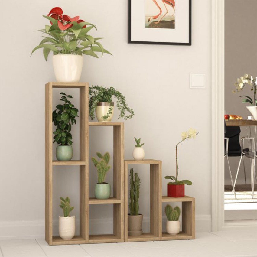 Ραφιέρα - Ανθοστήλη Sule χρώμα sapphire oak 84x20x89εκ.