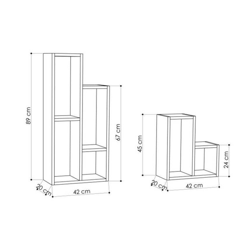 Ραφιέρα - Ανθοστήλη Sule χρώμα sapphire oak 84x20x89εκ.