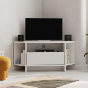Έπιπλο τηλεόρασης γωνιακό Viva χρώμα λευκό 95,7x35,4x45εκ.