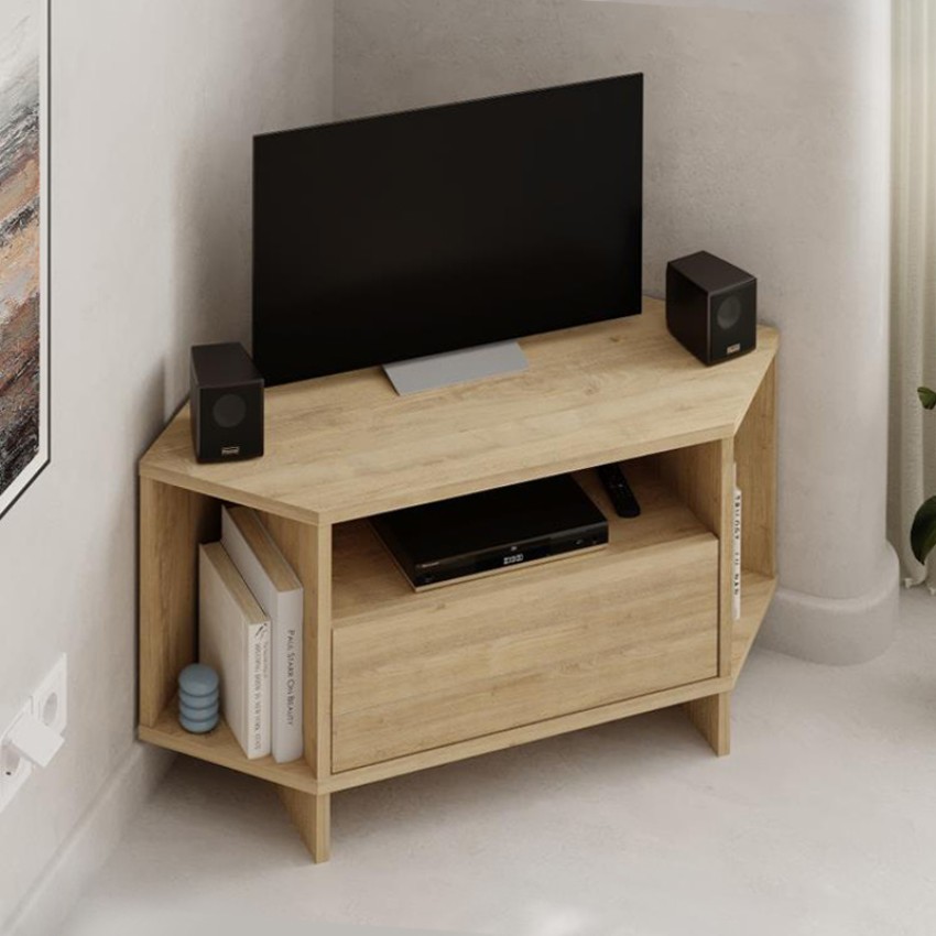 Έπιπλο τηλεόρασης γωνιακό Viva χρώμα sapphire oak 95,7x35,4x45εκ.