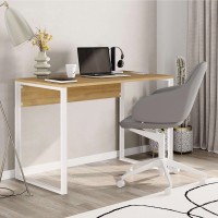 Γραφείο εργασίας Inna χρώμα sapphire oak - λευκό 100x60x75εκ.