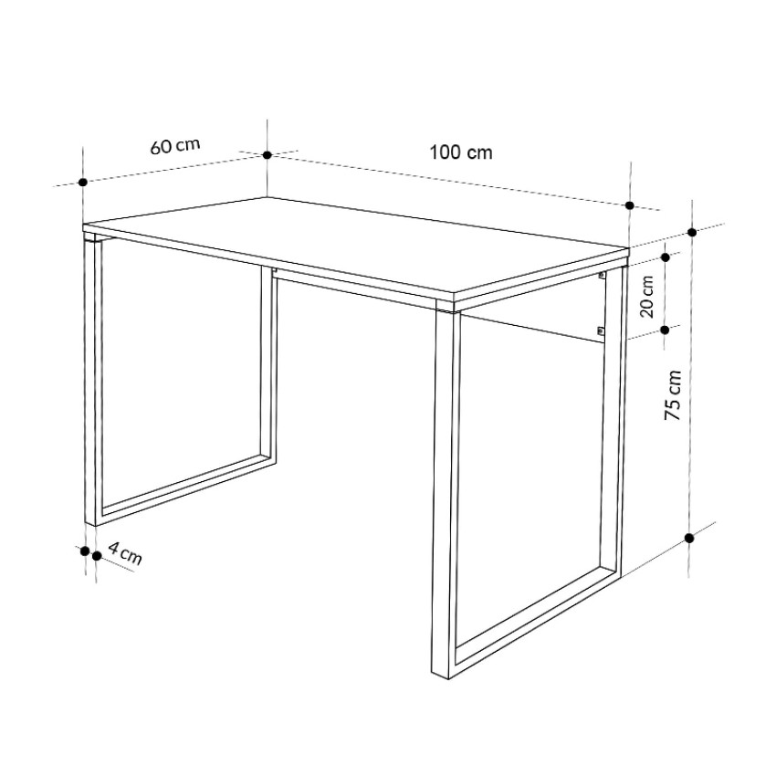 Γραφείο εργασίας Inna χρώμα sapphire oak - λευκό 100x60x75εκ.