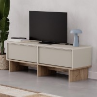 Έπιπλο τηλεόρασης Yuki χρώμα sandstone - sepet oak 118x35x40,6εκ.