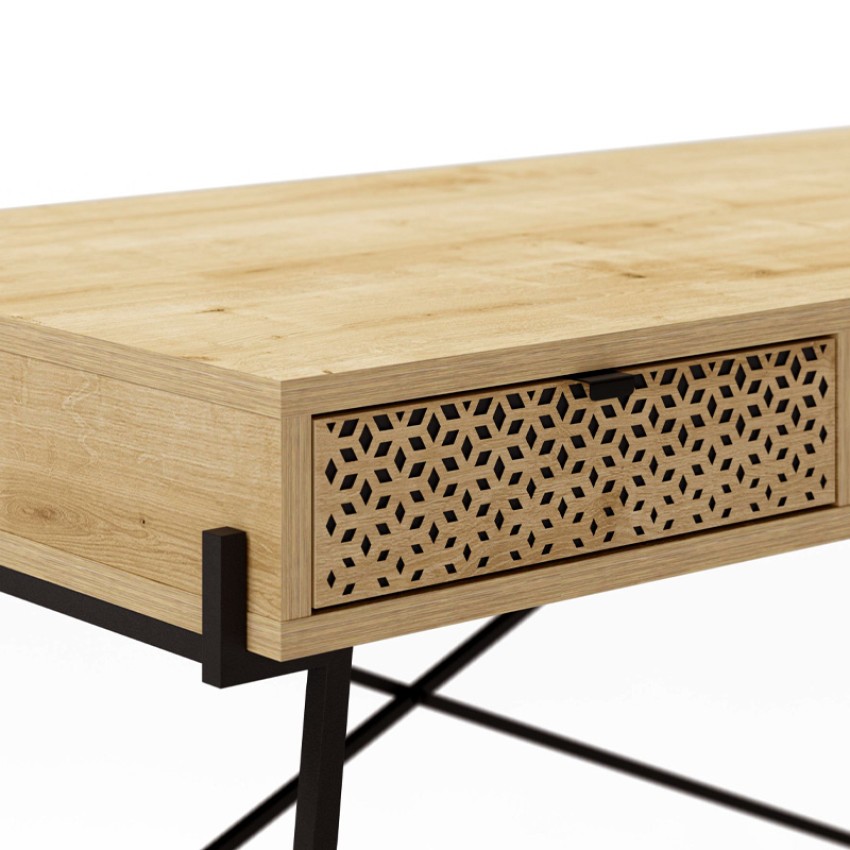 Γραφείο εργασίας Naive χρώμα sapphire oak 113,4x60x77,5εκ.