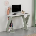 Γραφείο εργασίας Papillon χρώμα ash green - λευκό 106x50x75εκ