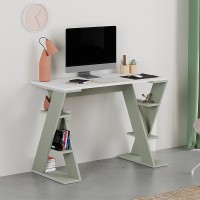 Γραφείο εργασίας Papillon χρώμα ash green - λευκό 106x50x75εκ