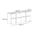 Μπουφές Dorma Travertine 180x45x80,2 εκ.
