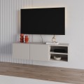 Έπιπλο τηλεόρασης επιτοίχιο Conrad χρώμα sandstone 140x35x38εκ.