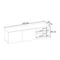Έπιπλο τηλεόρασης επιτοίχιο Conrad χρώμα sandstone 140x35x38εκ.