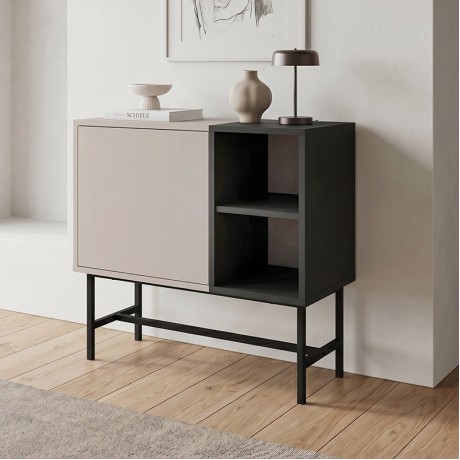 Μπουφές Mona Sandstone – Black Wood 81x40x80 εκ.