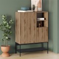Μπουφές Amira Ψηλός Καρυδί Ud - Black Wood 90x40x125 εκ.