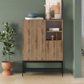 Μπουφές Amira Ψηλός Καρυδί Ud - Black Wood 90x40x125 εκ.