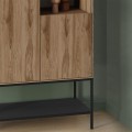 Μπουφές Amira Ψηλός Καρυδί Ud - Black Wood 90x40x125 εκ.