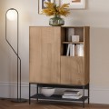 Μπουφές Amira Ψηλός Καρυδί Ud - Black Wood 90x40x125 εκ.