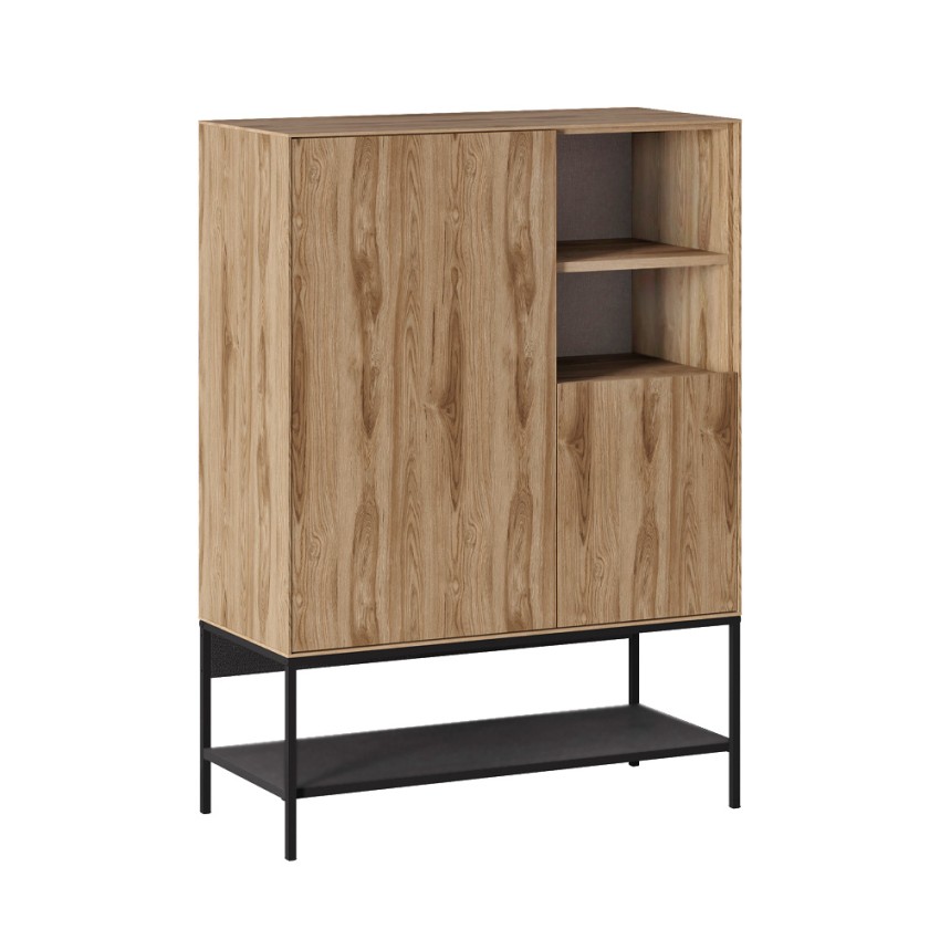 Μπουφές Amira Ψηλός Καρυδί Ud - Black Wood 90x40x125 εκ.