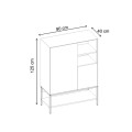 Μπουφές Amira Ψηλός Καρυδί Ud - Black Wood 90x40x125 εκ.