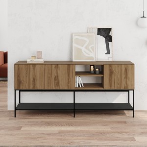 Μπουφές Amira Καρυδί Ud - Black Wood 180x40x80 εκ.