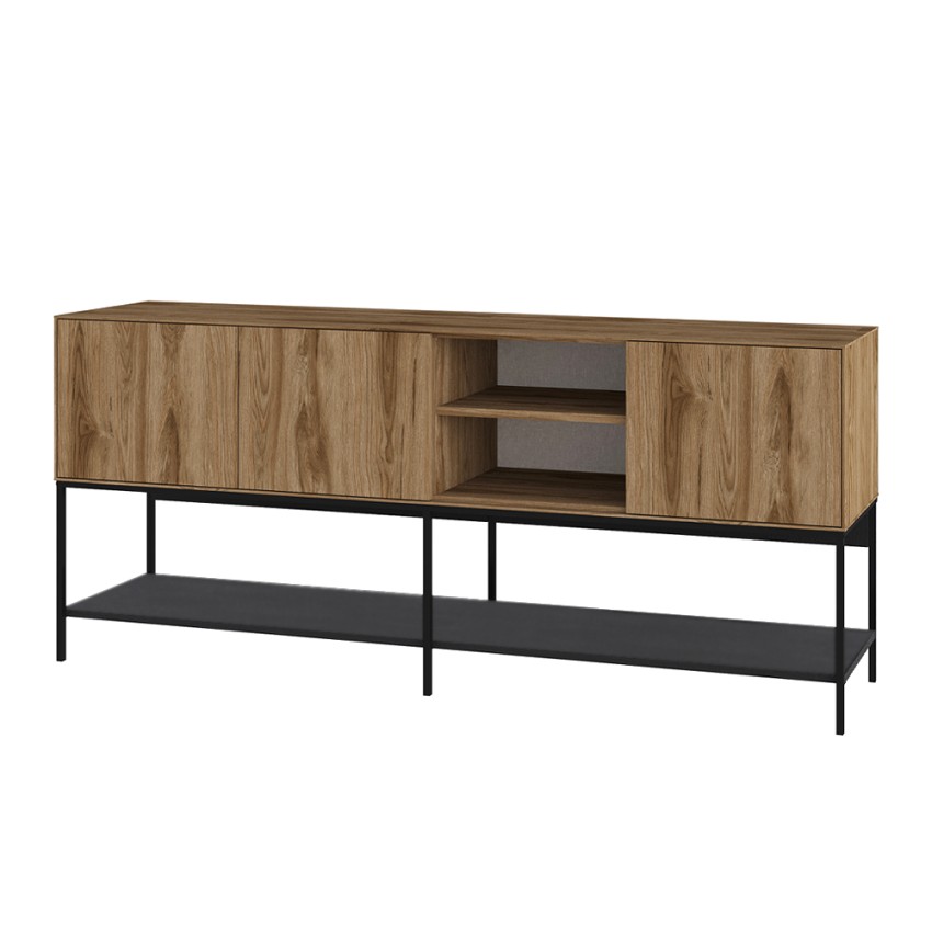 Μπουφές Amira Καρυδί Ud - Black Wood 180x40x80 εκ.