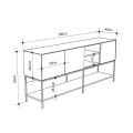 Μπουφές Amira Καρυδί Ud - Black Wood 180x40x80 εκ.