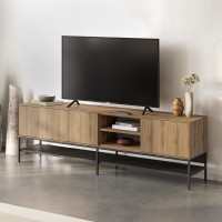 Έπιπλο Τηλεόρασης Amira Καρυδί UD - Black Wood 180x35x55εκ.